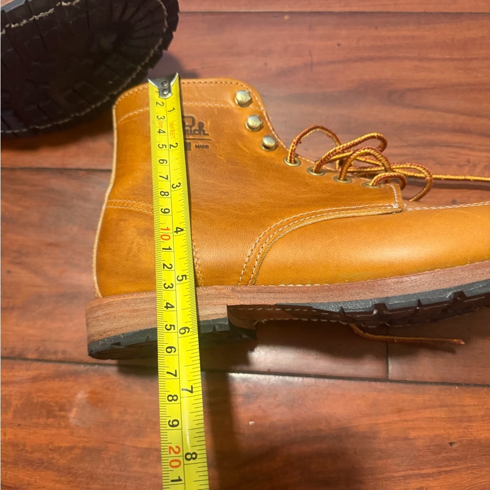 Woolrich Men's Tan Leather Work Boots with Lace-Up Eyelets - Picture 11 of 15